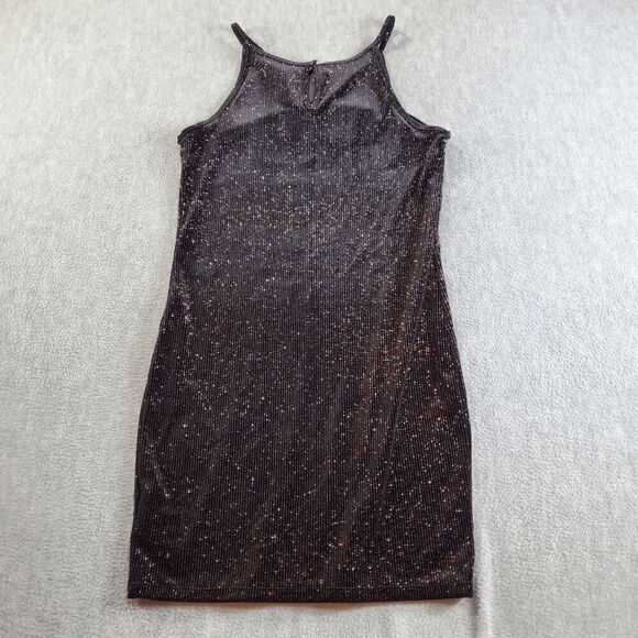 Wild Fable Dress Womens Medium Black Tank Metallic Sleeveless Round Neck Strap - Picture 8 of 9